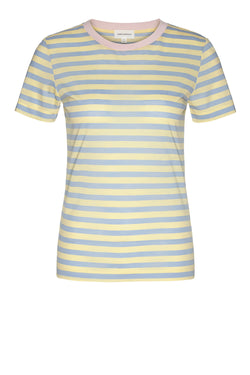 Shop lida bold stripes t-shirt vanilla by Armedangels on thegreenlabels