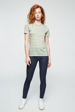 Shop lida bold stripes t-shirt vanilla by Armedangels on thegreenlabels