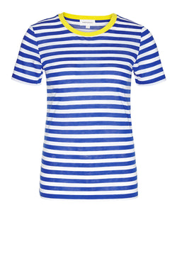 Shop lida bold stripes t-shirt signal blue by Armedangels on thegreenlabels.com