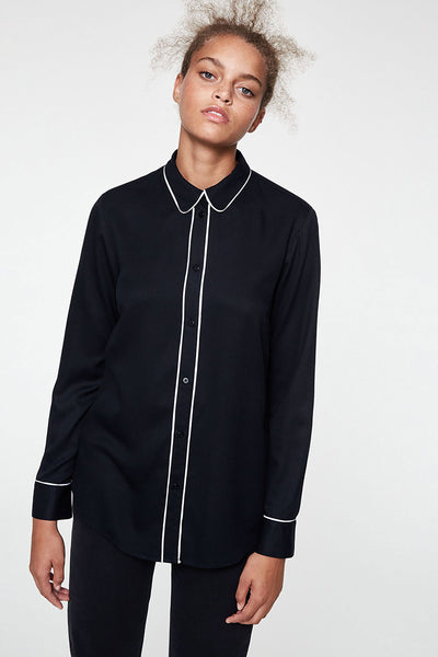 Shop annika shirt black by Armedangels on thegreenlabels.com
