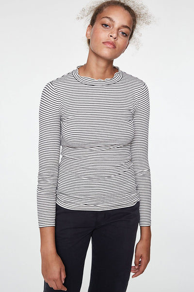 Shop alanis top long sleeves small stripes by Armedangels on thegreenlabels.com