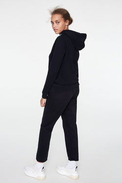 Shop lene sweathoodie black with v-stripes by Armedangels on thegreenlabels.com