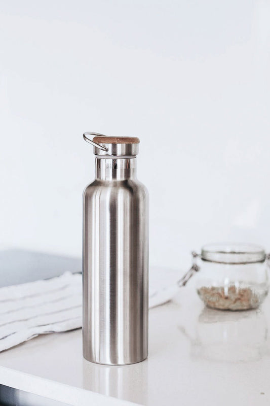 stainless steel insulated bottle by Bambaw on thegreenlabels