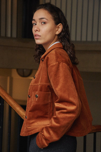 alma corduroy jackets cognac by Frisur on thegreenlabels