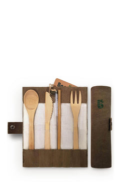 bamboo cutlery set by Bambaw on thegreenlabels