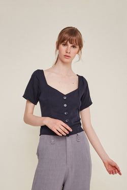 chiara top navy by Rita Row at thegreenlabels