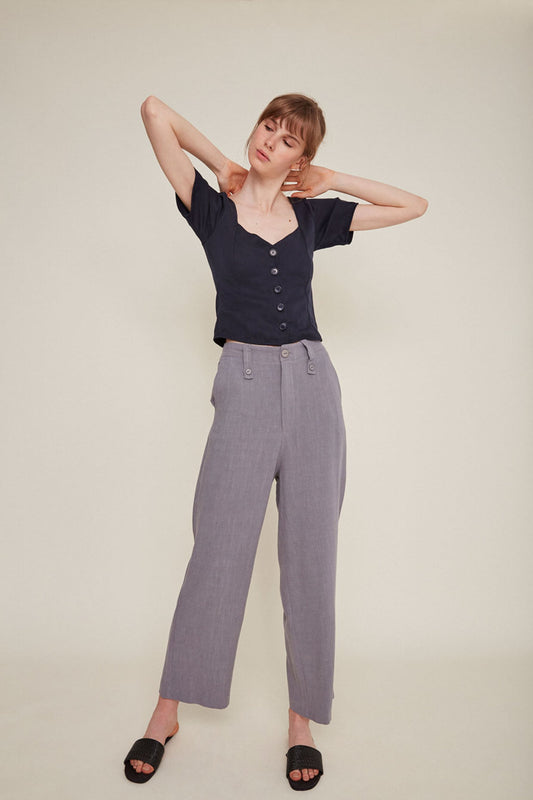chiara top navy by Rita Row at thegreenlabels