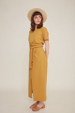 jianna dress mustard by Rita Row at thegreenlabels