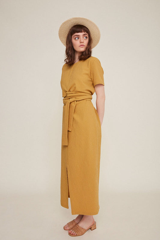 jianna dress mustard by Rita Row at thegreenlabels