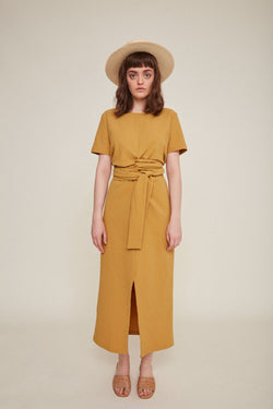 jianna dress mustard by Rita Row at thegreenlabels