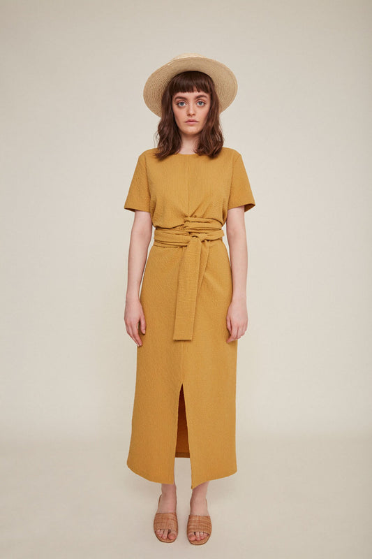 jianna dress mustard by Rita Row at thegreenlabels
