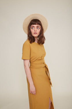 jianna dress mustard by Rita Row at thegreenlabels