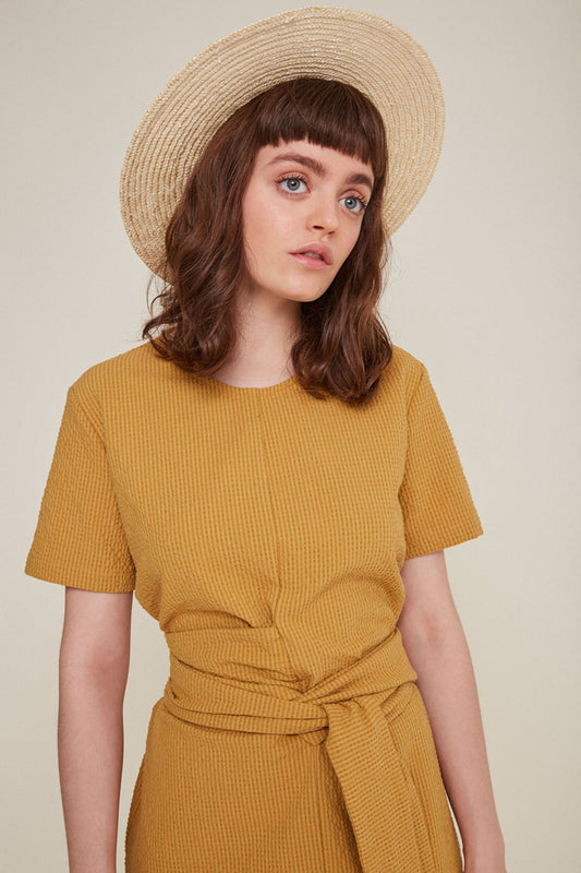 jianna dress mustard by Rita Row at thegreenlabels
