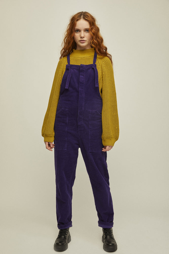 shop luan corduroy overall purple by rita row at thegreenlabels