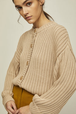 shop litta knitted cardigan nude by Rita Row at thegreenlabels