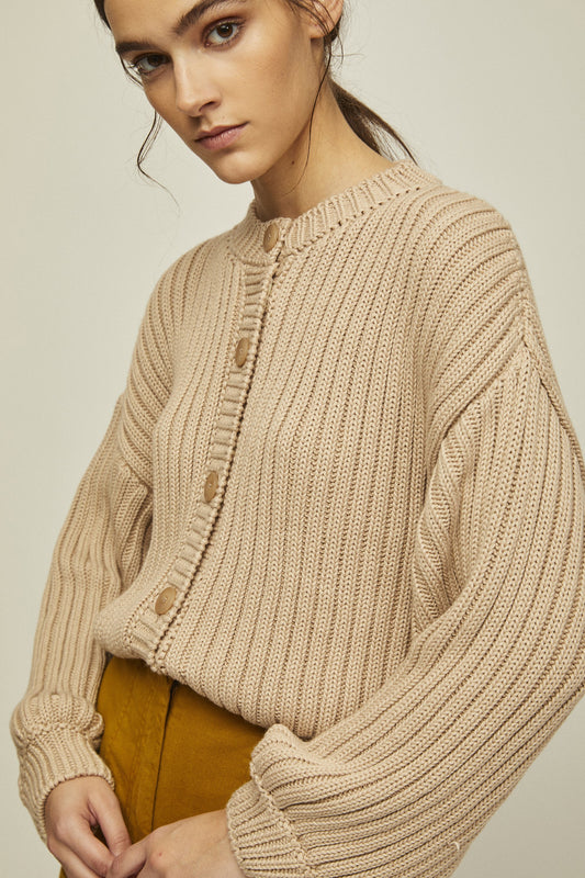 shop litta knitted cardigan nude by Rita Row at thegreenlabels