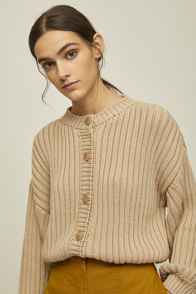 shop litta knitted cardigan nude by Rita Row at thegreenlabels