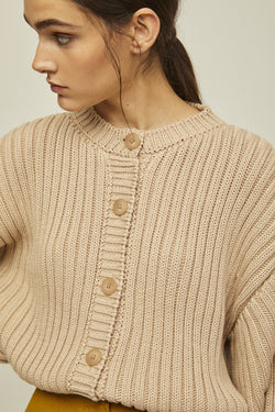 shop litta knitted cardigan nude by Rita Row at thegreenlabels