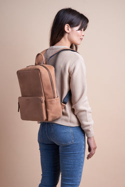 john backpack camel by O My Bag on thegreenlabels