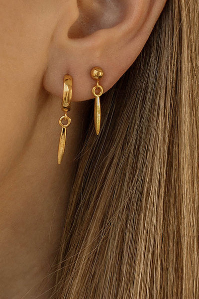 stick earring hoop gold