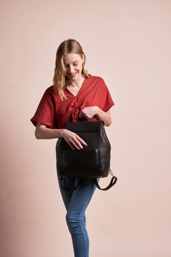 jean backpack black by O My Bag on thegreenlabels