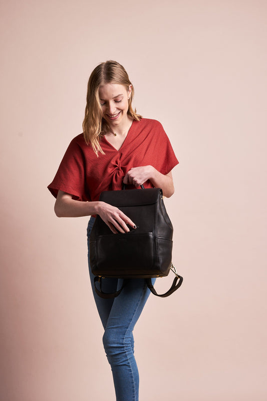 jean backpack black by O My Bag on thegreenlabels
