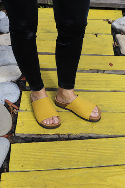 JENNY MUSTARD vegan slide-on