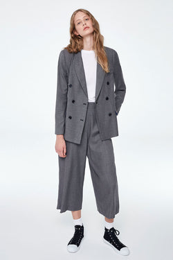 Shop checky blazer grey by Armedangels on thegreenlabels.com