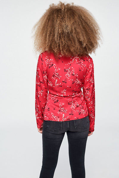 Shop lisaanne spring ditsies top tomato red by Armedangels on thegreenlabels.com
