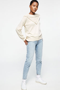 Shop peetjaa boho sweater sandshell by Armedangels on thegreenlabels