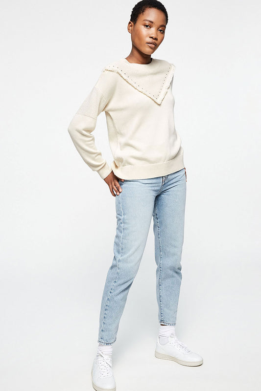 Shop peetjaa boho sweater sandshell by Armedangels on thegreenlabels