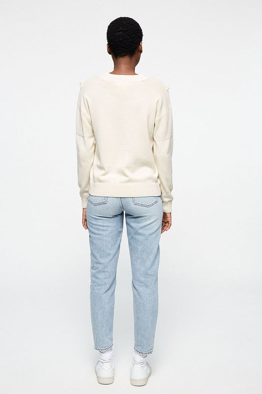 Shop peetjaa boho sweater sandshell by Armedangels on thegreenlabels