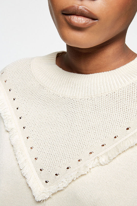 Shop peetjaa boho sweater sandshell by Armedangels on thegreenlabels