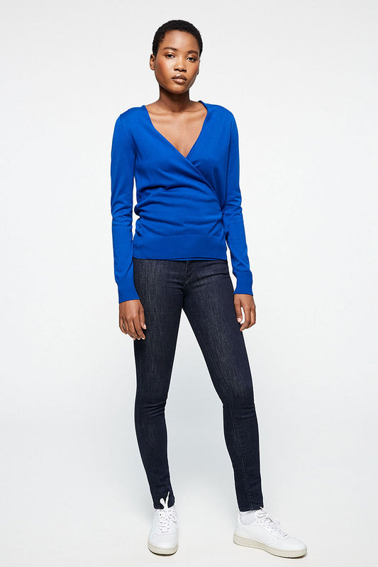 Shop janikaa top signal blue by Armedangels on thegreenlabels
