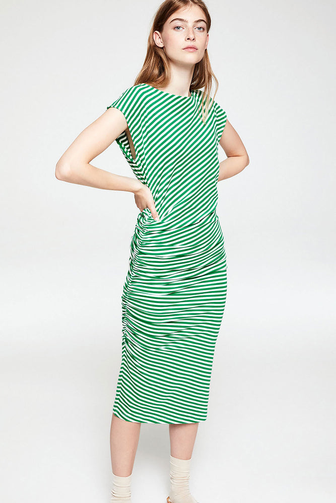 Shop raayen stripes dress garden green by Armedangels on thegreenlabels.com