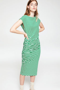 Shop raayen stripes dress garden green by Armedangels on thegreenlabels.com