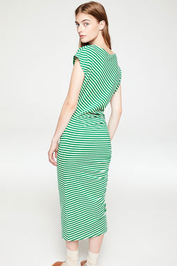Shop raayen stripes dress garden green by Armedangels on thegreenlabels.com