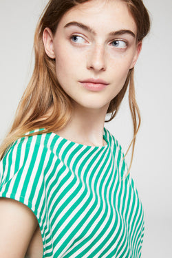 Shop raayen stripes dress garden green by Armedangels on thegreenlabels.com