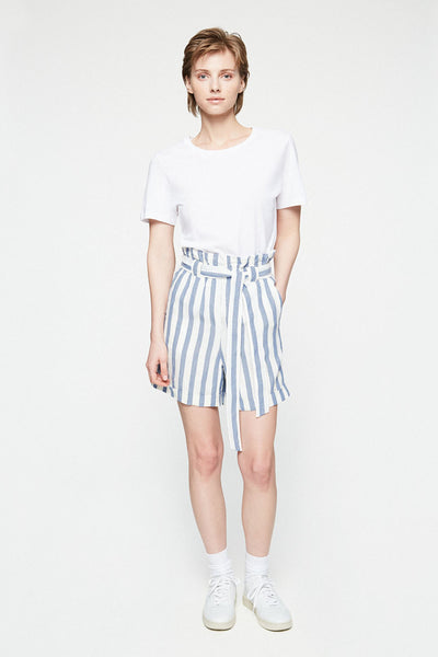 eliaa block stripe pants breeze blue-off white on thegreenlabels