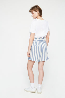 eliaa block stripe pants breeze blue-off white on thegreenlabels