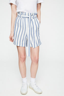 eliaa block stripe pants breeze blue-off white on thegreenlabels