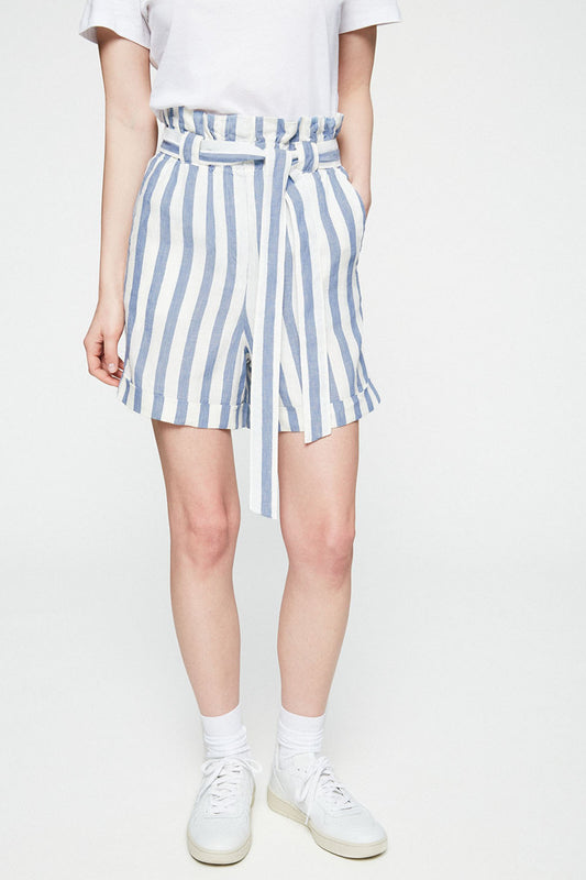 eliaa block stripe pants breeze blue-off white on thegreenlabels