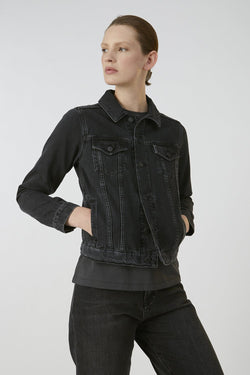 aritaa denim jacket black by ARMEDANGELS on thegreenlabels