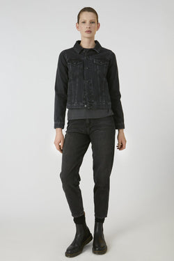 aritaa denim jacket black by ARMEDANGELS on thegreenlabels