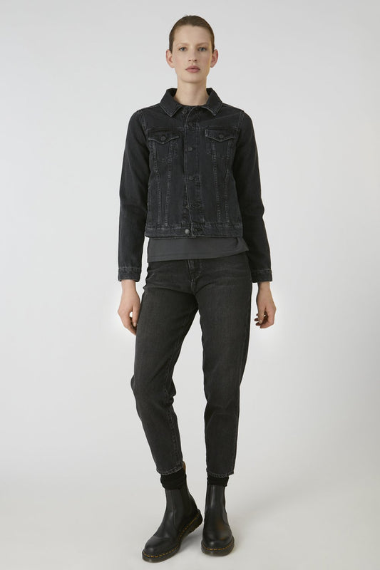 aritaa denim jacket black by ARMEDANGELS on thegreenlabels