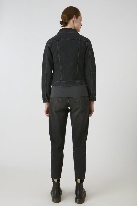 aritaa denim jacket black by ARMEDANGELS on thegreenlabels