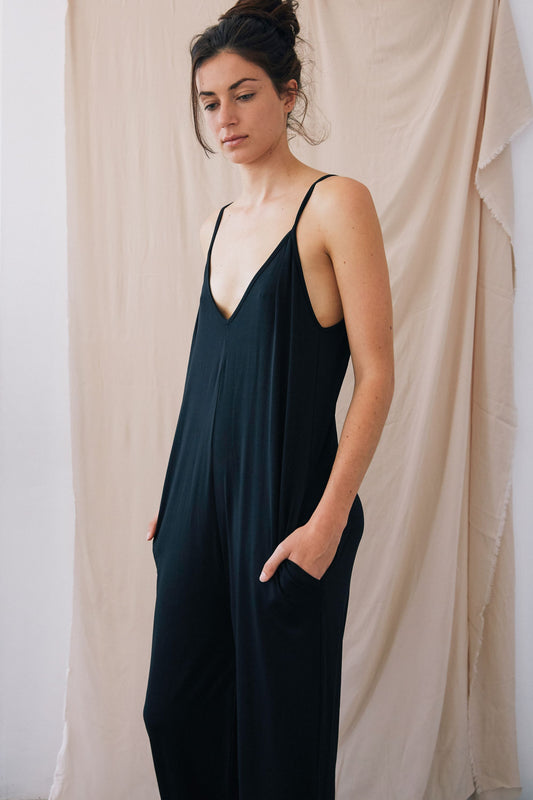 shop jumpsuit black by Cossac at thegreenlabels