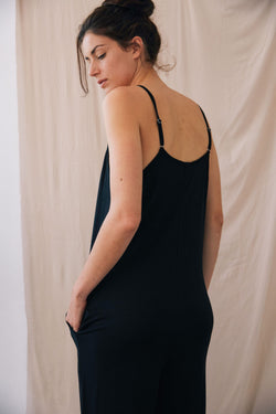 shop jumpsuit black by Cossac at thegreenlabels