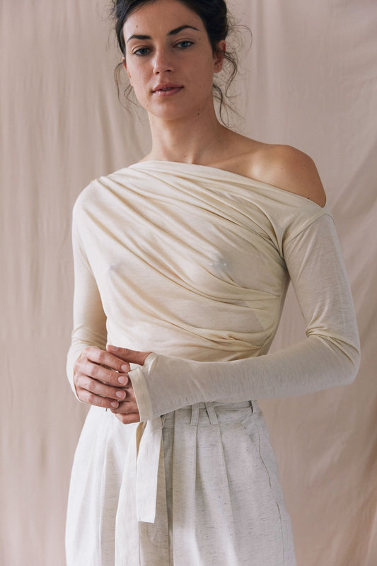 shop long sleeve top cashew by Cossac at thegreenlabels