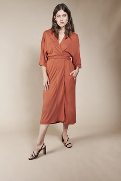 shop airi rust dress by JAN’N JUNE on thegreenlabels.com